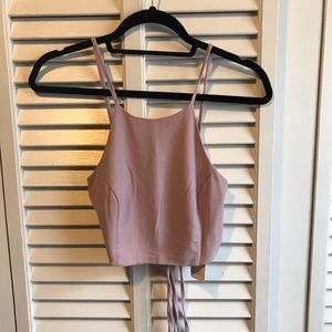 Mauve cropped wrap top